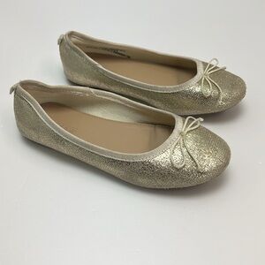 Crewcuts Gold Ballet Flats Dress Shoes Metallic Girls Sparkly Event J. Crew